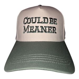 Could Be Meaner Two-Tone Women's Baseball Cap - Cream & Green